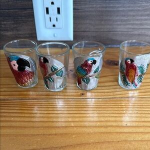 Colorful Parrot Shot Glass Set